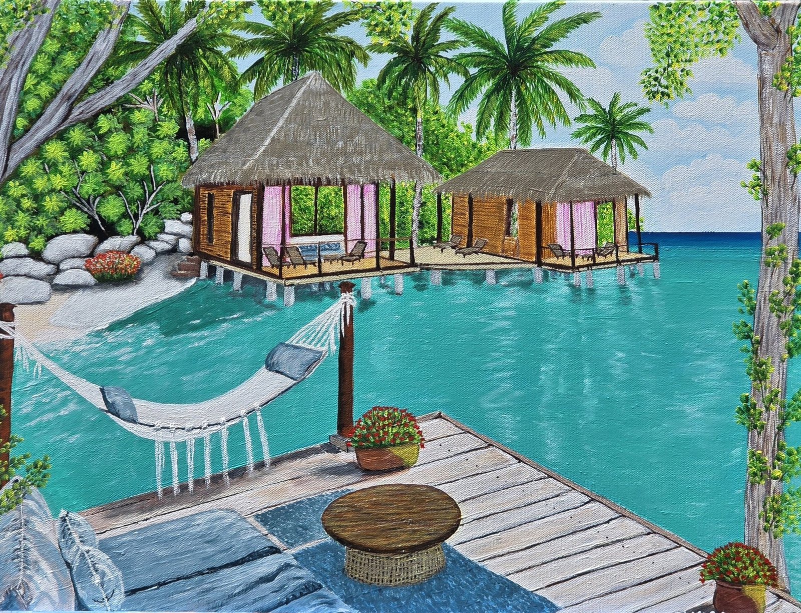 Island Repose, acrylic painting by Olive Young