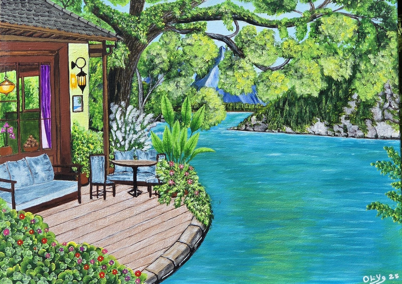 Perfect Hideaway, acrylic painting by Olive Young